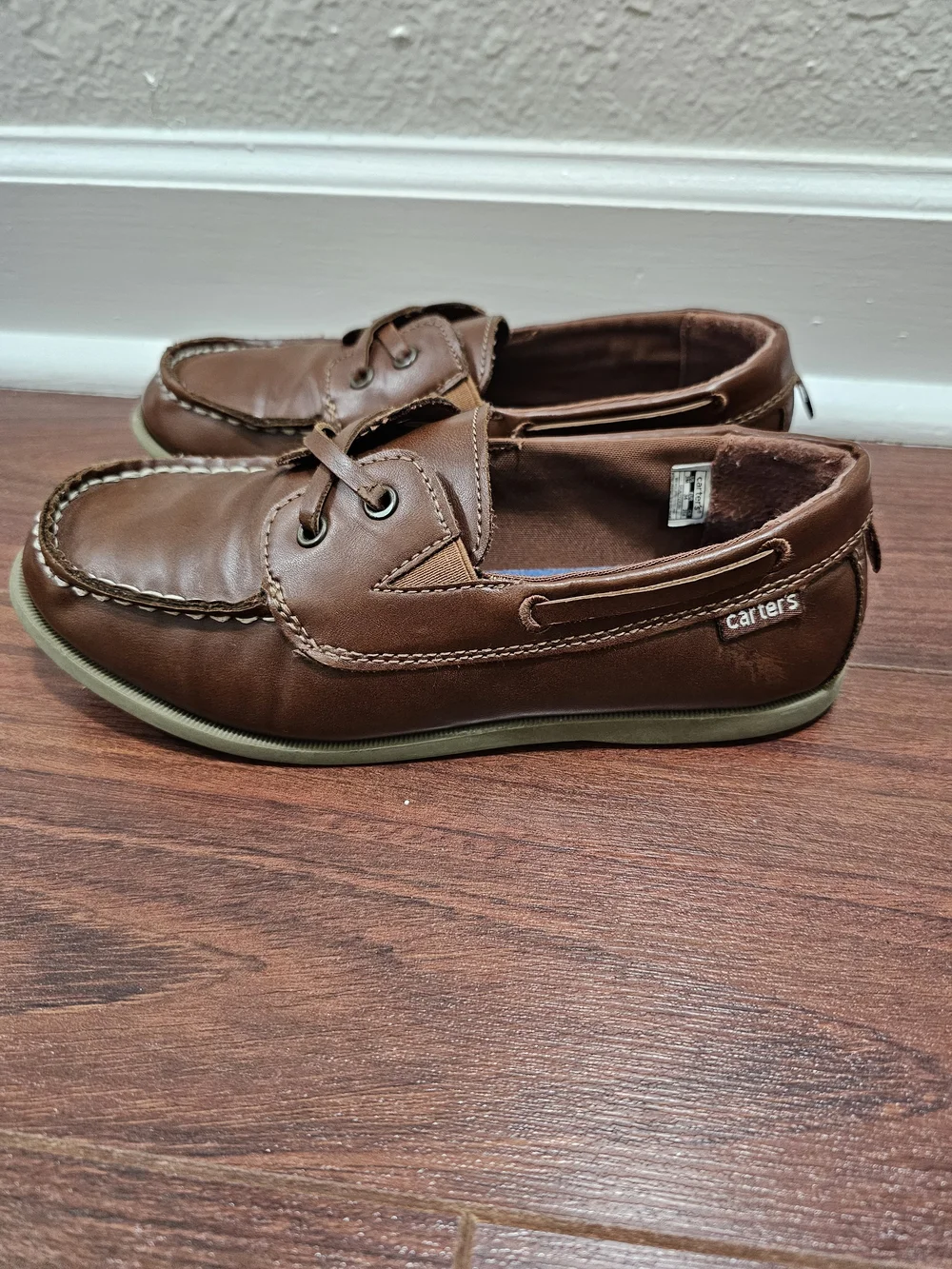 Carter's Brown Leather Boys Dressy Boat Shoes